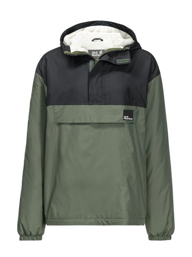 Jack Wolfskin Winterjacke Windbreaker Spirit Ins Smock (winddicht, wasserabweisend, gefüttert) grün Kinder (164-176)